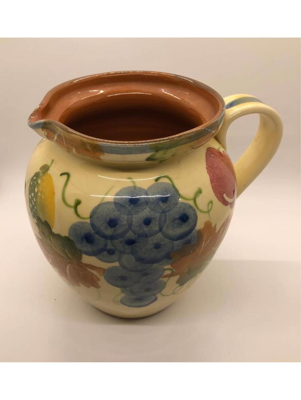 Made in Italy Ceramiche Alfa Pitcher/Vase in fruit pattern with handle
